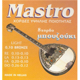 Χορδές Μπουζουκιού Mastro 8χορδου mastro Phoshor Bronze 010 Set
