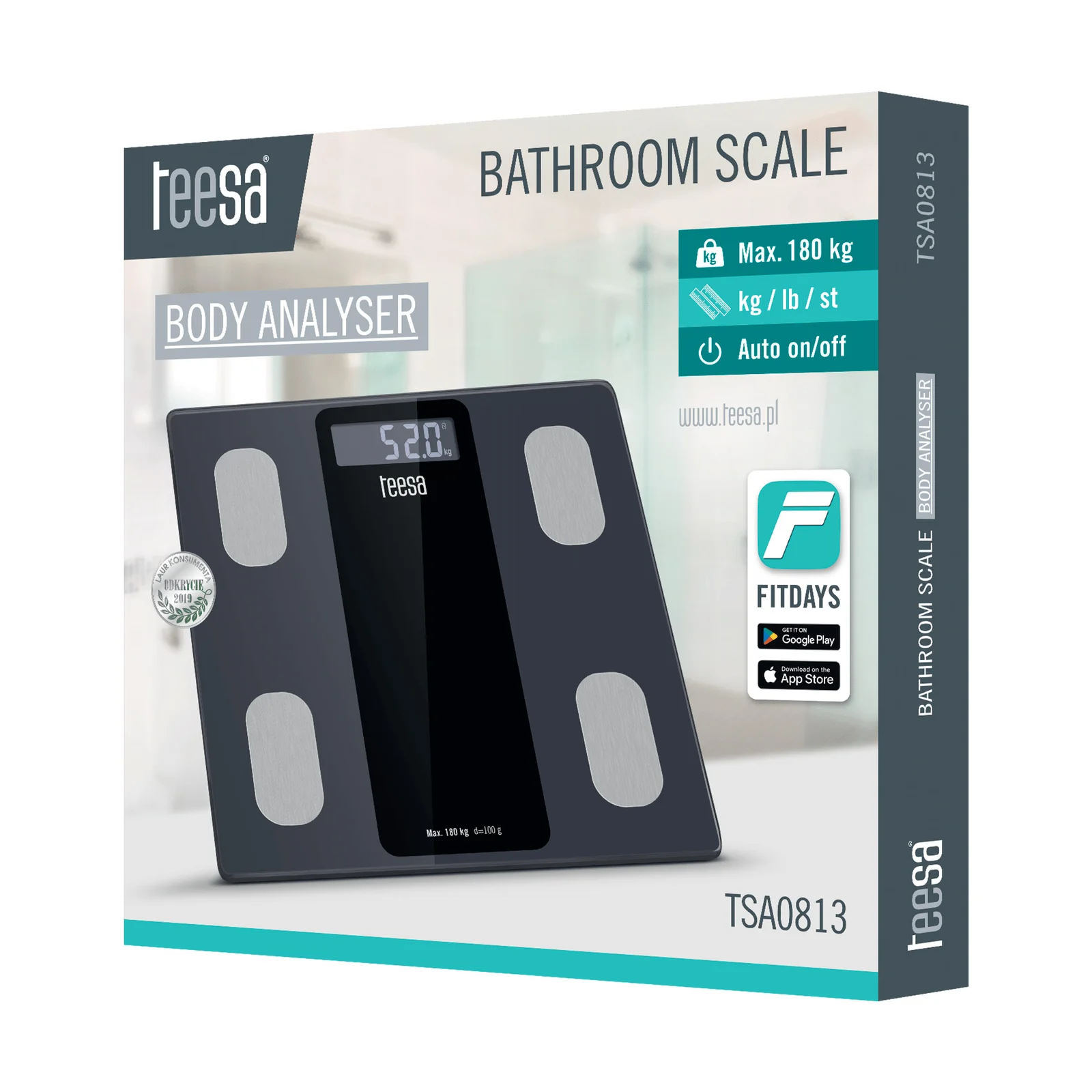 Teesa ζυγαριά Smart με λιπομετρητή & bluetooth TSA0813 - Image 3