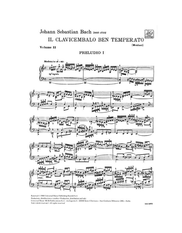 BACH J.S. Das Wohltemperierte No.2 / Εκδόσεις Ricordi - Image 2